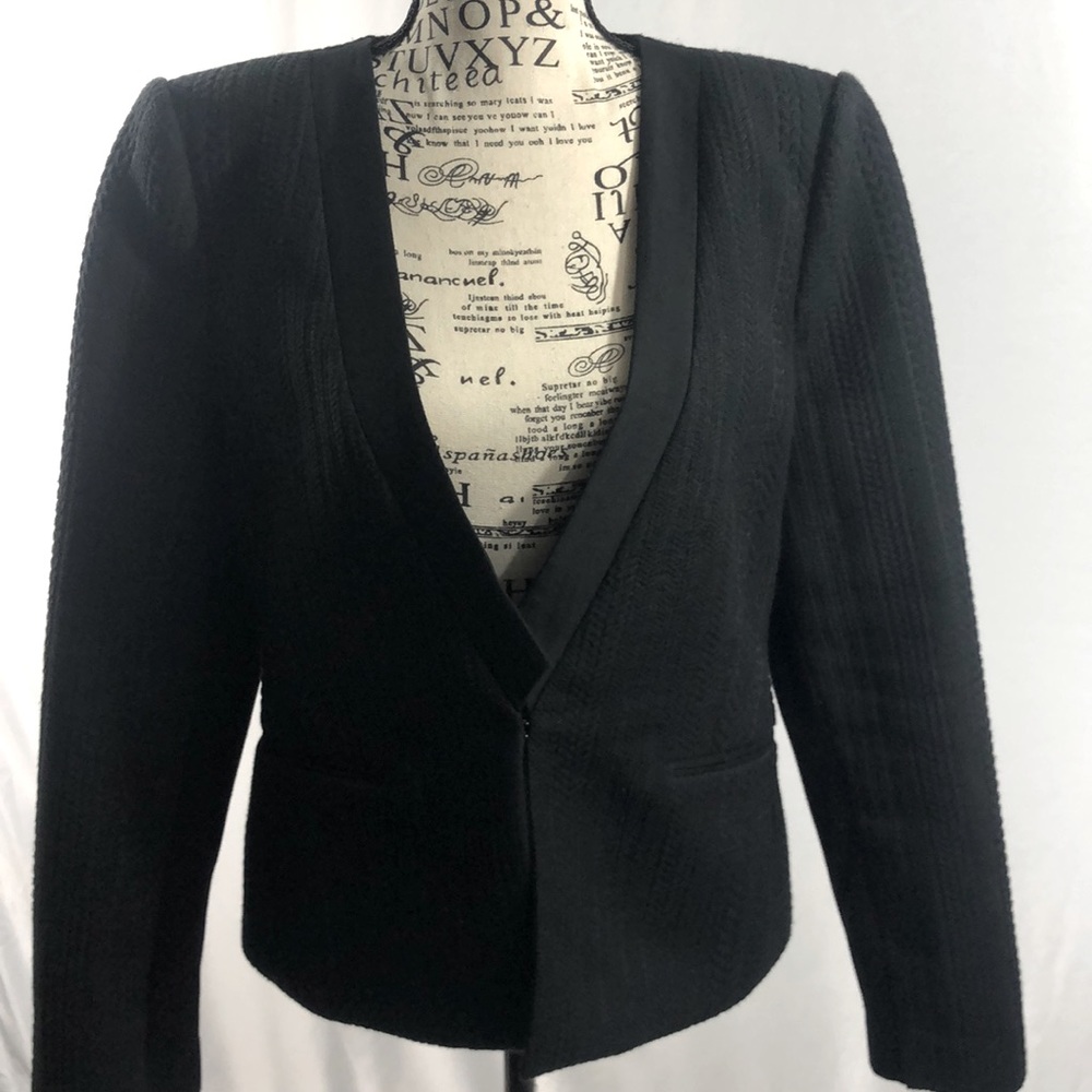 BCBGMAXAZRIA Black Single Breasted Blazer Jacket Size Medium
